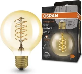 Osram Ledvance Filament LED Vintage 1906 Globe 80 7W/822 E27 DIM