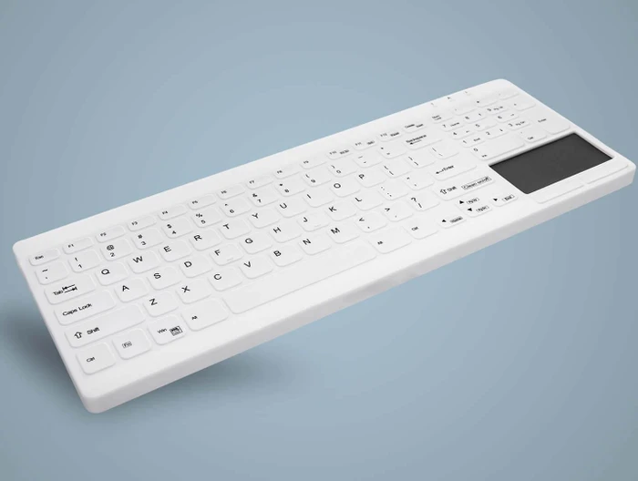 Contour Design Active Key desinfizierbare Tastatur mit Nummernfeld und Touchpad, vollversiegelt, weiß, USB, ND