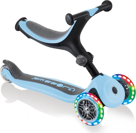Globber Go Up Foldable Lights Kickboard pale blue/black