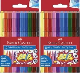 Faber-Castell Grip Filzstift sortiert, 10er-Set, Etui