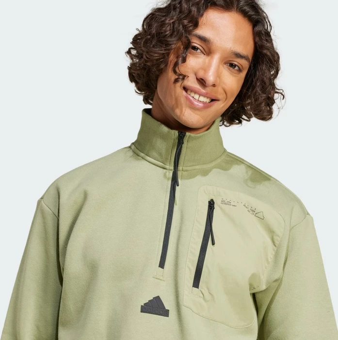 adidas City Escape Half-Zip Sweatshirt tent green (Herren)