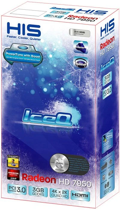 HIS HD 7950 IceQ Boost Clock Radeon HD 7950 Boost, 3GB GDDR5, DVI, HDMI, 2x mDP