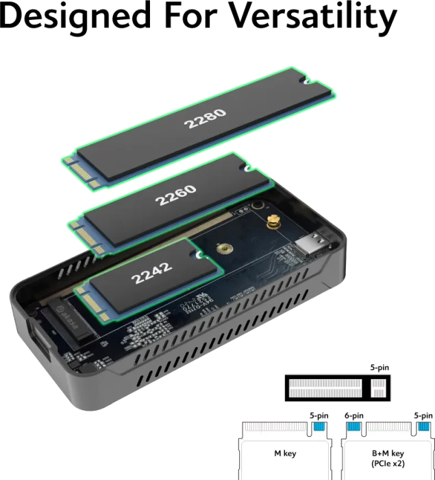 Akasa USB4 NVMe M.2 SSD Enclosure, USB4