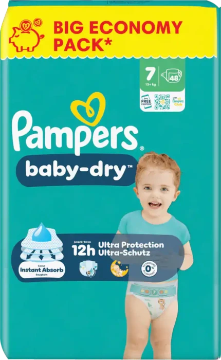 Pampers Baby-Dry Gr.7 Einwegwindel, 15+kg, 48 Stück