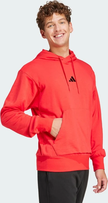 adidas Essentials Feelcozy French Terry Hoodie pure ruby/black (Herren)