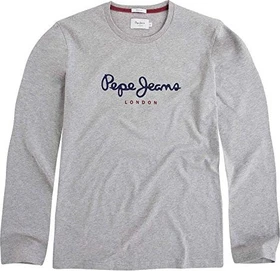 Pepe Jeans Logo Regular Fit T-Shirt kurzarm marl grey (Herren)