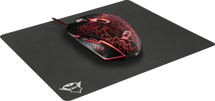 Trust Gaming GXT 783 Izza Gaming Mouse + Mousepad, schwarz, USB