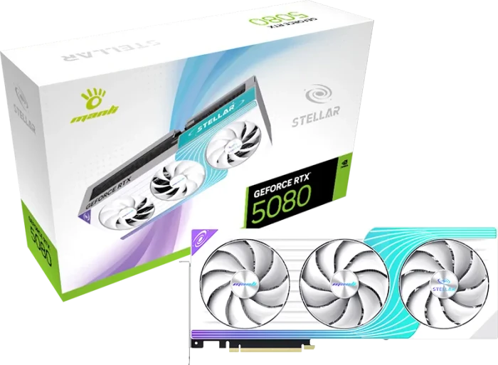Manli Stellar GeForce RTX 5080 OC, 16GB GDDR7, HDMI, 3x DP