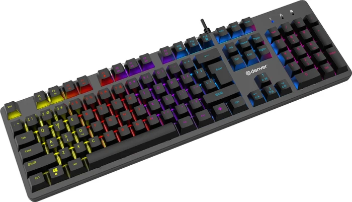 Denver GKK-330DE Mechanical Gaming Keyboard, LEDs RGB, USB, DE
