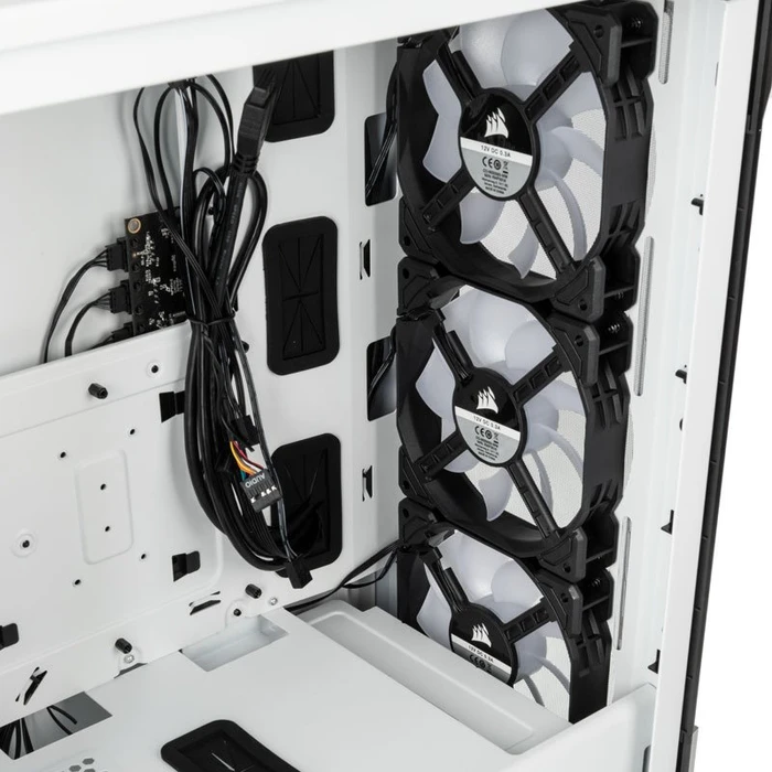 Corsair iCue 220T RGB, weiß, Glasfenster