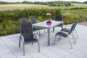 Merxx Amalfi Gartenmöbel-Set schwarz, 7-tlg.