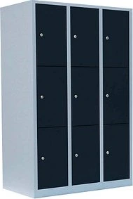 Lüllmann ClassiX XL Fächerschrank, 9 Fächer, grau/anthrazit, Spind