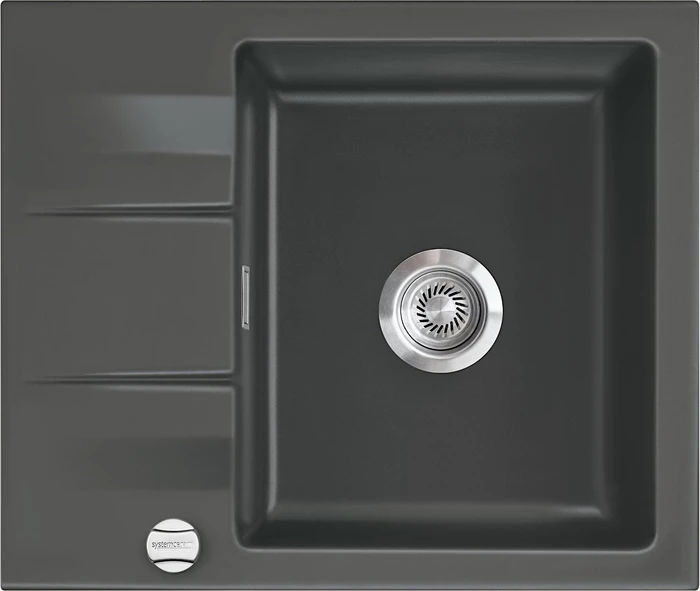 systemceram Genea 60 F Einbau Becken reversibel mit Ablauffernbedienung schiefer