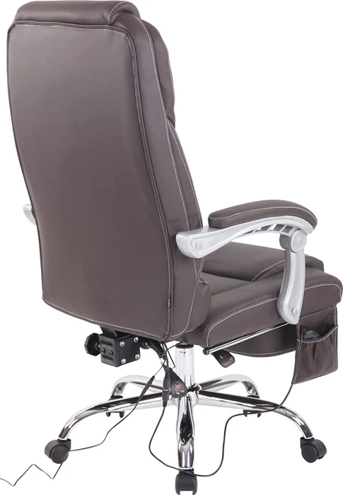 CLP Pacific Leder Bürostuhl mit Massagefunktion, braun