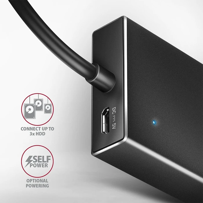 Axagon USB-Hub, 7x USB-A 3.0, USB-C 3.0 [Stecker]