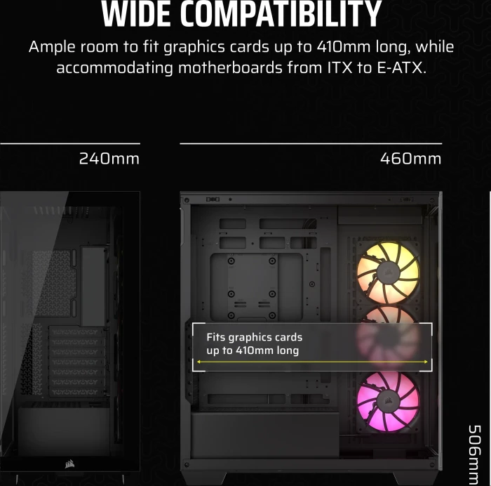 Corsair iCue 3500X RGB, schwarz, Glasfenster