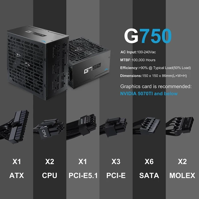 SAMA G Series G750 schwarz 750W, ATX 3.1