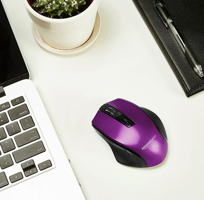 AmazonBasics G6B Ergonomic Wireless Mouse violett, USB