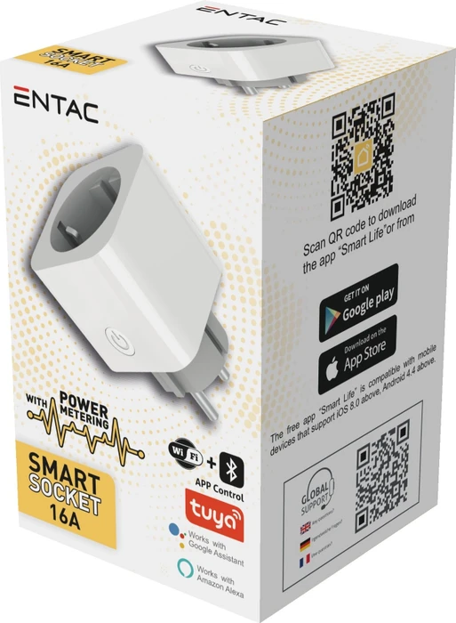Entac WiFi Steckdose 1-fach, 3680W, Smart-Steckdose