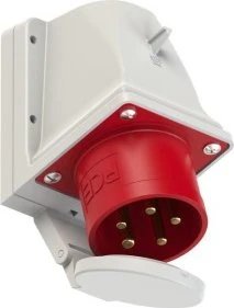 PCE CEE-Wandgerätestecker 32A 5p 6h IP44 mit Deckel
