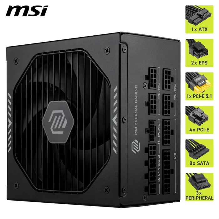 MSI MAG A850GLS PCIE5 850W, ATX 3.1