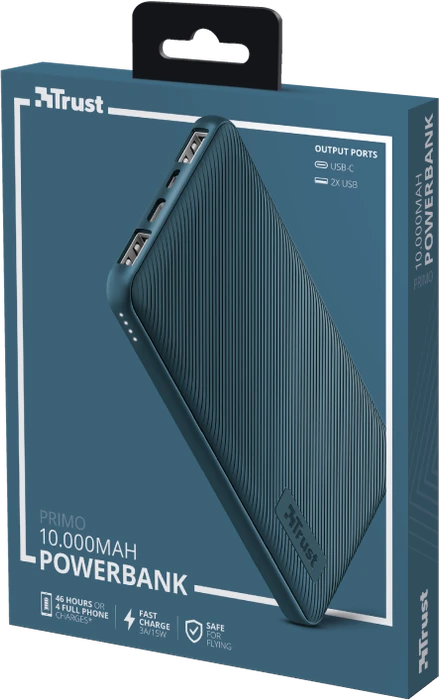 Trust Primo Ultra-thin Powerbank 10000mAh blau