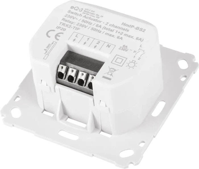 eQ-3 Homematic IP Schaltaktor für Markenschalter, 2-fach, Schaltaktor