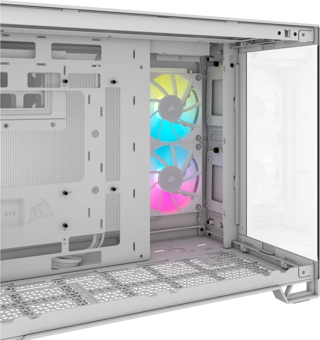 Corsair 2500X RGB, weiß, Glasfenster