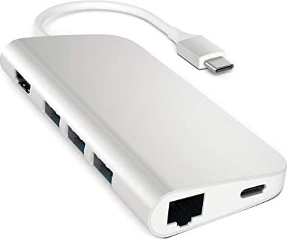 Satechi Aluminium Type-C Multi-Port Adapter 4K, silber, USB-C 3.0