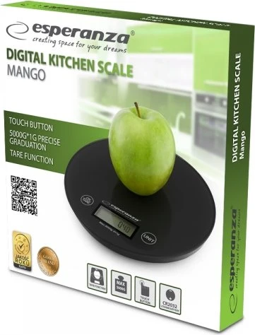 Esperanza EKS003K Mango digitale Küchenwaage schwarz