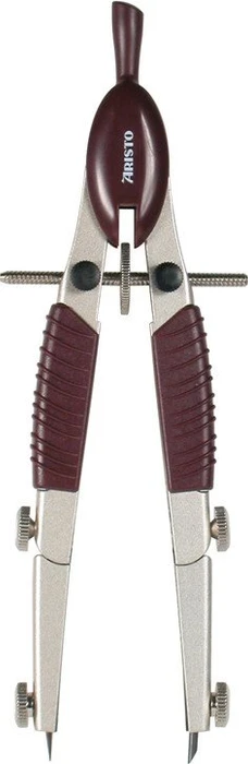 Aristo TopLine Schnellverstellzirkel 2 Gelenke, silber/weinrot, Klarsichtetui