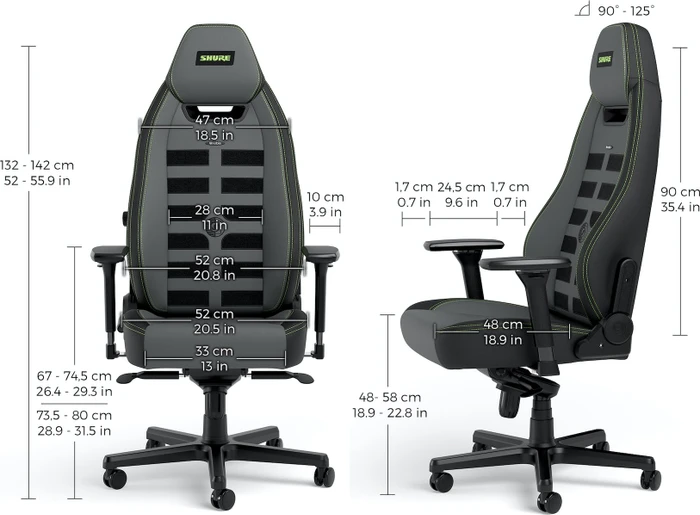 noblechairs Legend Shure Edition Gamingstuhl, grau/schwarz