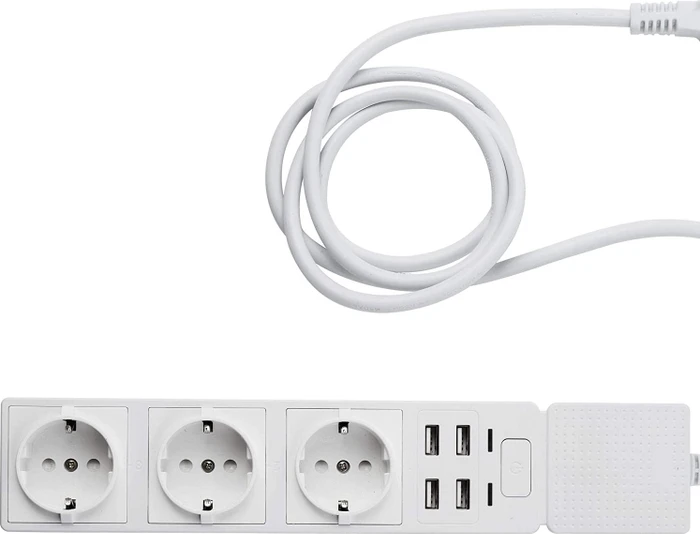 Edimax WLAN-Steckdosenleiste 3-fach weiß, 2300W, 4x USB-A, Smart-Steckdosenleiste