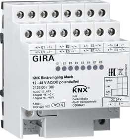Gira KNX Binäreingang 8-fach 12-48V AC/DC, 4TE REG (2128 00)