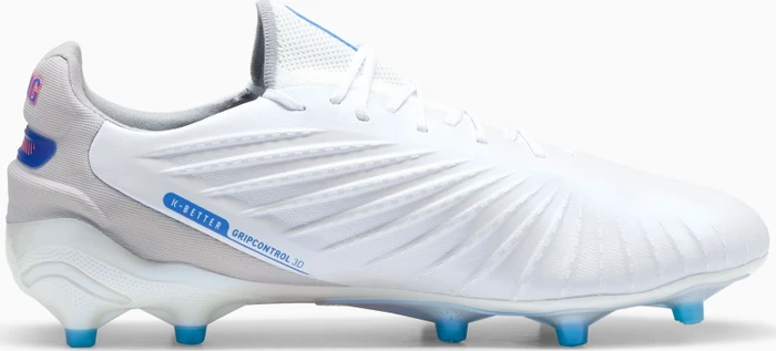 Puma King Ultimate FG/AG puma white/bluemazing/flat light gray/sunset glow