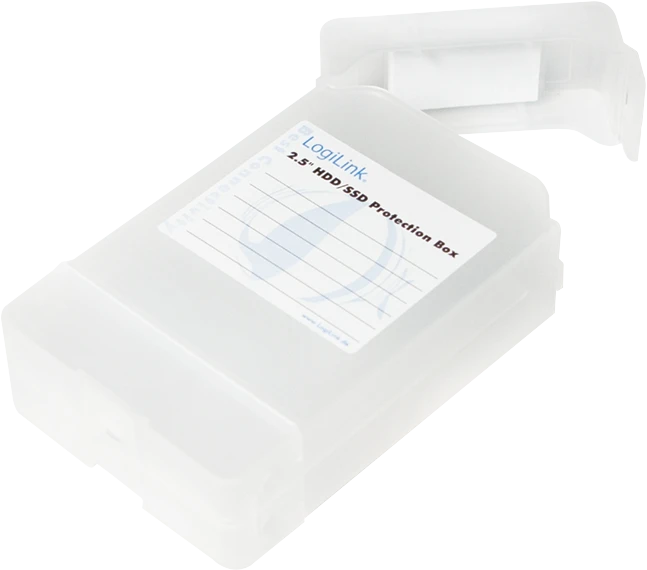 LogiLink Festplatten Schutz-Box, 2x 2.5", transparent