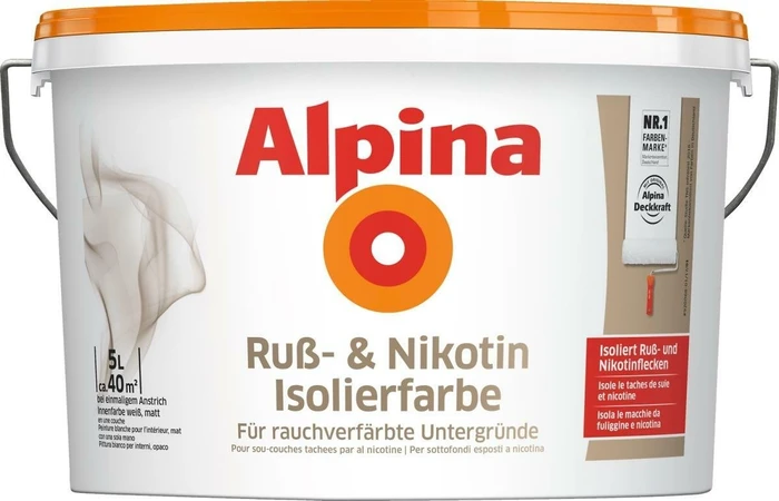 Alpina Farben Isolierfarbe Nikotinsperre weiß, 5l