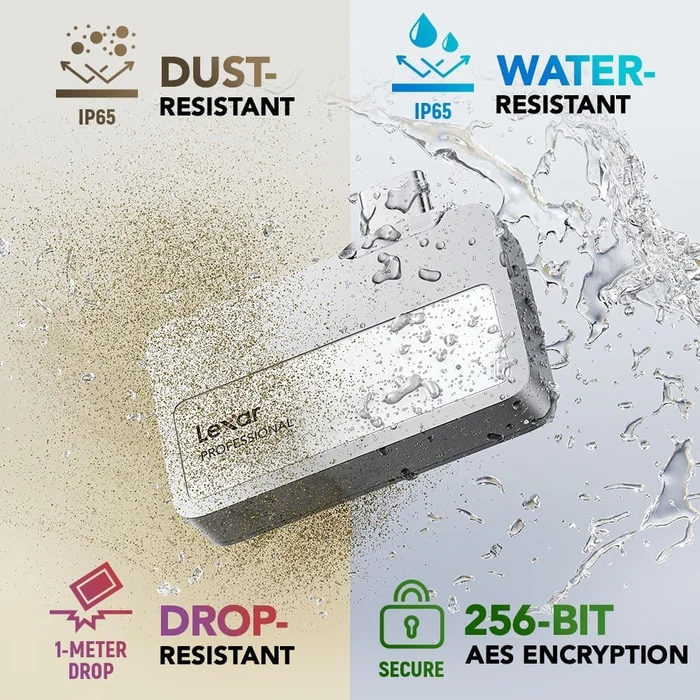 Lexar Professional Go Portable SSD (SL400), silber, 2TB, USB-C 3.2