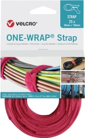 Velcro One-Wrap Strap Klett-Kabelbinder, 20mm, 330mm, rot, 25 Stück