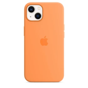 Apple Silikon Case mit MagSafe für iPhone 13 gelborange