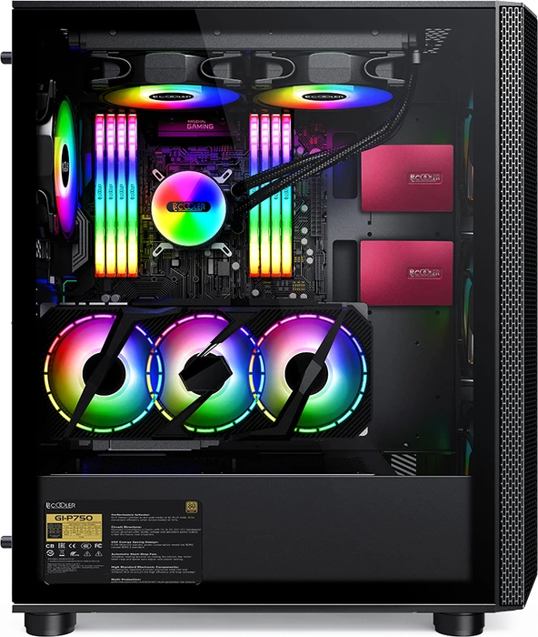 PCCooler Diamond MA200 Mesh, schwarz, Glasfenster