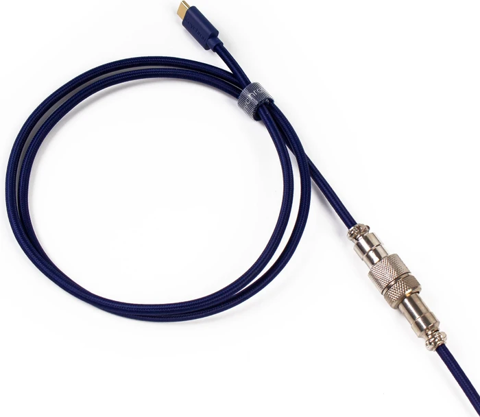 Keychron Coiled Aviator Cable, Tastaturkabel (Spiral-Textilkabel), 1.36m, blau