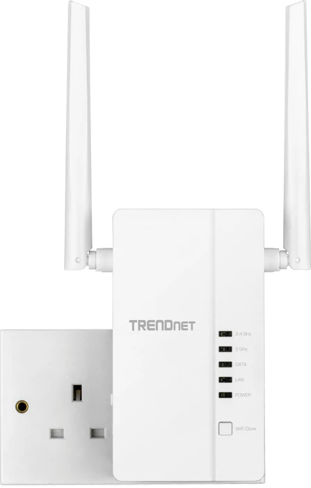 TRENDnet Powerline AV2 1200 Wireless Starter Kit, Powerline/WLAN-Access Point und Powerline-Adapter Set, 2er-Bundle