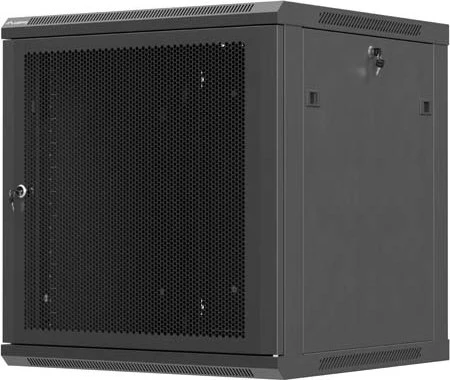 Lanberg WF01 Series 19" Wandschrank 12HE, hängend, Flatpack, Gitternetztür, IP20, RAL 9004, 600mm tief