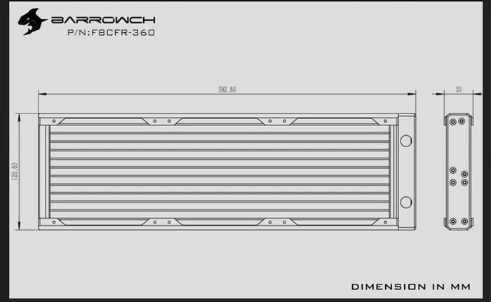 Barrow BarrowCH Chameleon Fish Series Radiator 360, PMMA, matt silver