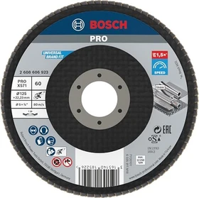 Bosch Professional X571 Best for Metal Fächerschleifscheibe gewinkelt K60, 125x22.23mm, 1 Stück