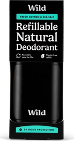 Wild Men Starter Kit Deodorant Stick Fresh Cotton & Sea Salt schwarz nachfüllbar, 40g