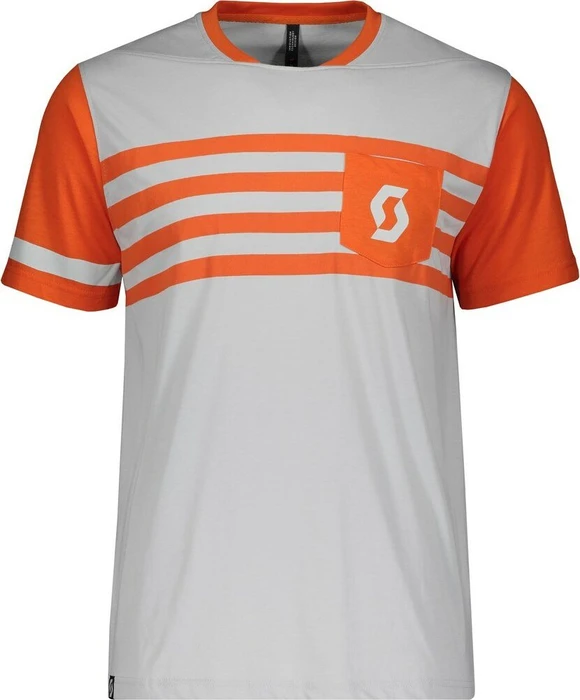 Scott Trail Flow DRI Trikot kurzarm light grey/exotic orange (Herren)