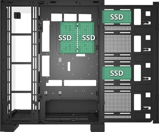 FSP U691, schwarz, Glasfenster