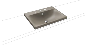 Kaldewei Silenio 3040 Aufsatzwaschtisch 60x46x4cm, Perl-Effekt, warm grey 60